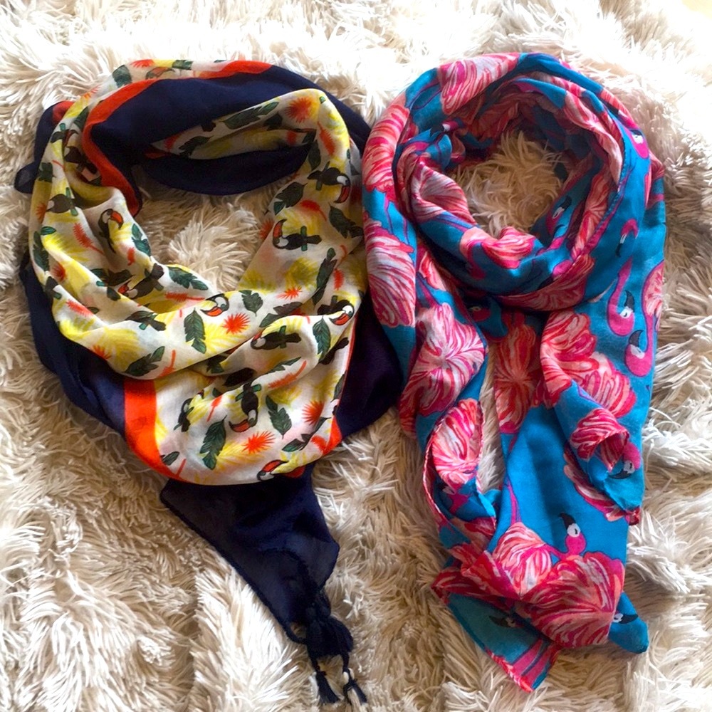 Set of TWO Lightweight Boho Scarfs